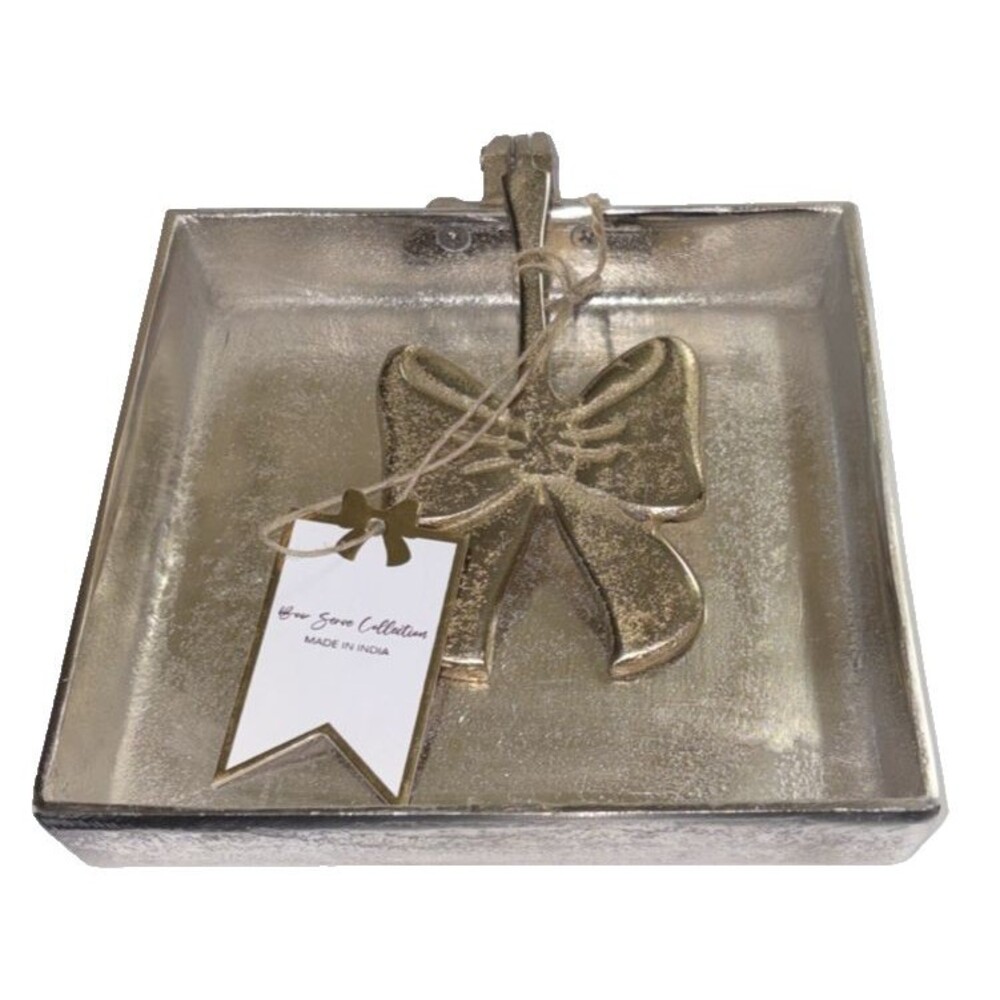Home Bow Serve Collection Napkin Holder In Gold New